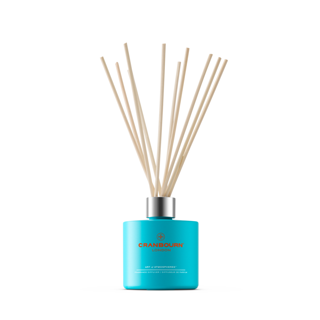Sunset in Ibiza™ Fragrance Diffuser/ Natural Reeds/ CRANBOURN® Blue Glass/ Handmade in the UK