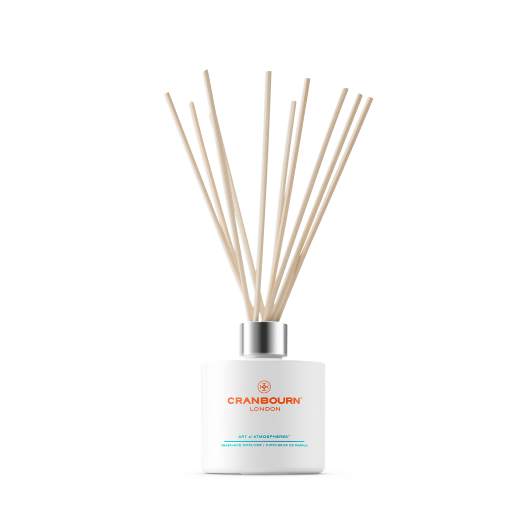 Sunset in Ibiza™ Fragrance Diffuser/ Natural Reeds/ CRANBOURN® White Glass/ Handmade in the UK