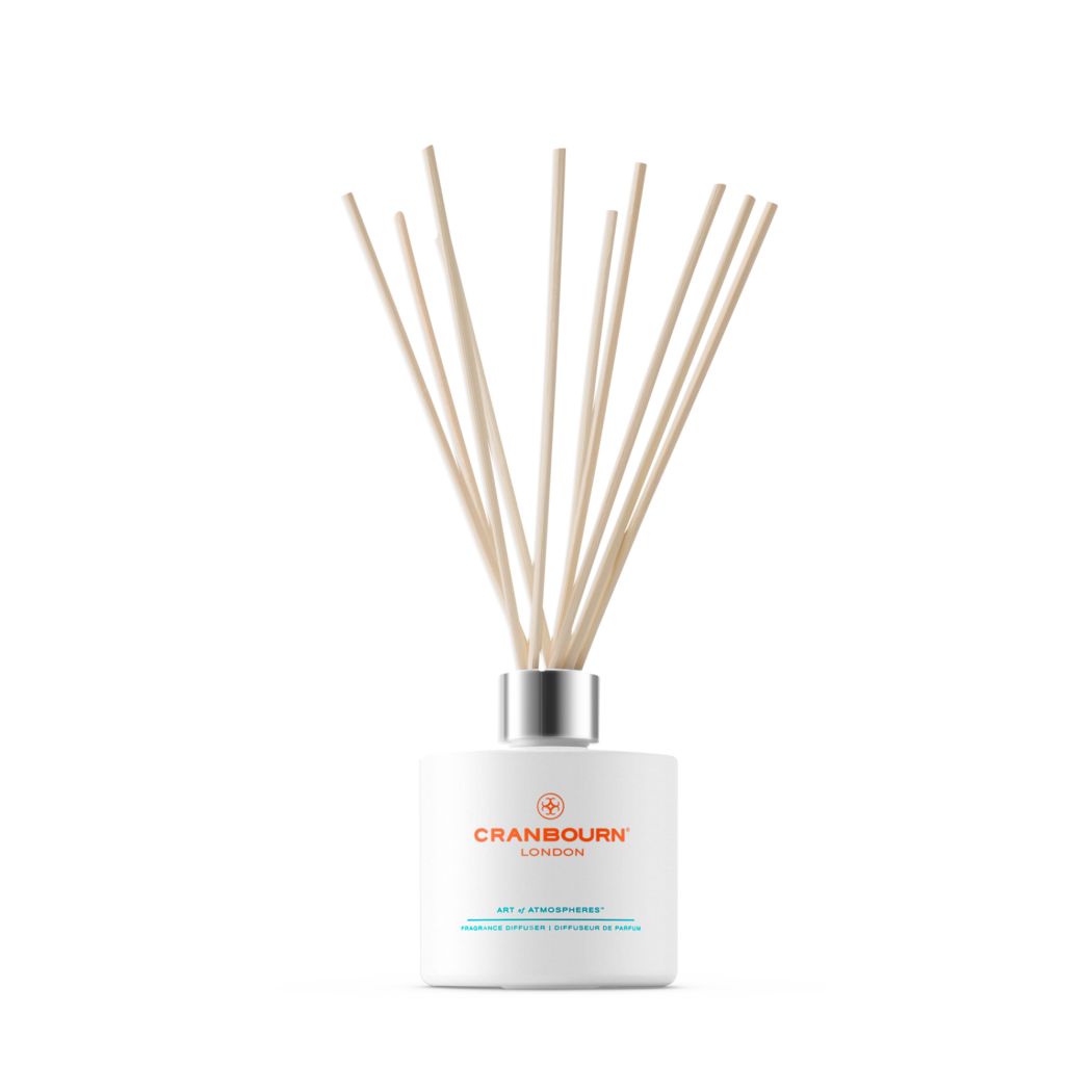 Escape to Santorini™ Fragrance Diffuser/ Natural Reeds/ CRANBOURN® White Glass/ Handmade in the UK